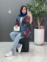 مانتو پانچ طرح دار هندی کد 2835 - تصویر 16