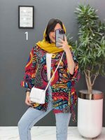 مانتو پانچ طرح دار هندی کد 2835 - تصویر 7