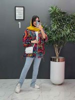 مانتو پانچ طرح دار هندی کد 2835 - تصویر 13