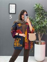 مانتو پانچ طرح دار هندی کد 2835 - تصویر 5