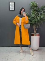 مانتو بلند لنین بالا ژیله کد 2836 - تصویر 5