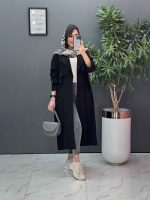 مانتو بلند لنین بالا ژیله کد 2836 - تصویر 4