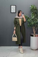 مانتو بلند لنین بالا ژیله کد 2836 - تصویر 2