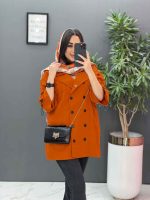 مانتو لنین آستین گت دار ده دکمه کد 2840 - تصویر 12
