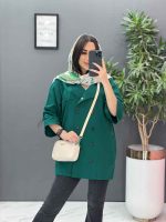 مانتو لنین آستین گت دار ده دکمه کد 2840 - تصویر 16