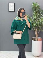 مانتو لنین آستین گت دار ده دکمه کد 2840 - تصویر 5