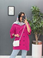 مانتو لنین آستین گت دار ده دکمه کد 2840 - تصویر 15