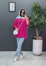 مانتو لنین آستین گت دار ده دکمه کد 2840 - تصویر 4