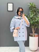 مانتو لنین آستین گت دار ده دکمه کد 2840 - تصویر 7