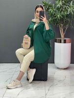 مانتو داکرون جیب نوشته دار کد 2842 - تصویر 16