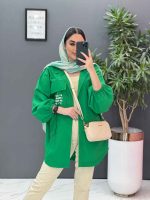 مانتو داکرون جیب نوشته دار کد 2842 - تصویر 3