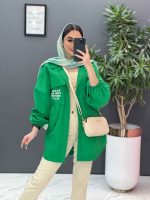 مانتو داکرون جیب نوشته دار کد 2842 - تصویر 12