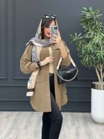 مانتو لینن کمرگت بغل سه دکمه کد 3076 - تصویر 10