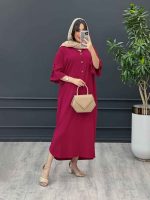 پیراهن زنانه بلند سرخابی