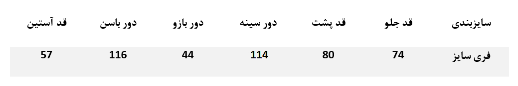 تعیین سایز مانتو