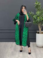 مانتو گلدار سبز