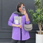 مانتو شومیزی جیب راه راه کد 3448