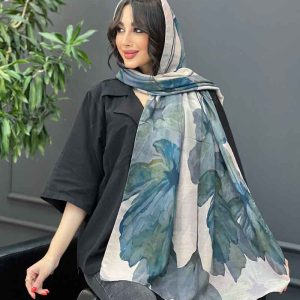شال طرح گل و برگ کد 3253