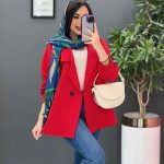مانتو مازراتی دودکمه یقه نامتقارن