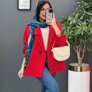 مانتو مازراتی دودکمه یقه نامتقارن