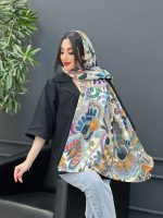 شال طرح گل آبرنگی