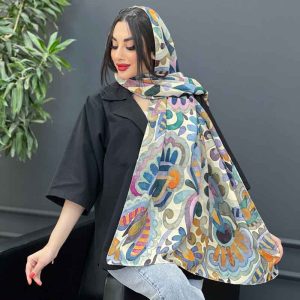 شال طرح گل آبرنگی