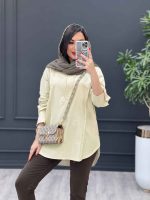 مانتو جلو بسته بغل دو دکمه کد 3036 - تصویر 3