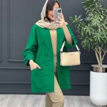مانتو لینن یقه آرشال آستین دو دکمه