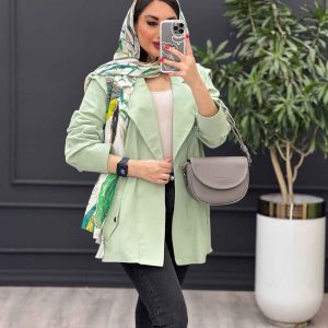 مانتو سرشانه ژیله دار پشت پاگن دار