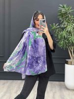 شال آبرنگی طرح گل کد 2945
