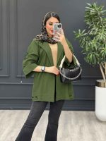 مانتو زیتونی لینن