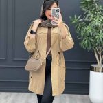 مانتو لینن کمرگت بغل سه دکمه