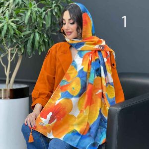 شال آبرنگی منگوله دار
