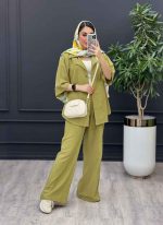ست مانتو و شلوار تک جیب کد 3070