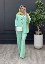 شلوار فیروزه ای