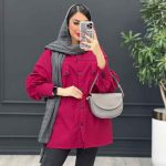 مانتو لینن کمرگت آستین سه دکمه