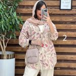 مانتو شومیزی طرح دار تک جیب کد 3104