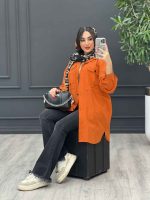 مانتو لینن جیب پاکتی پیله دار کد 3100 - تصویر 13