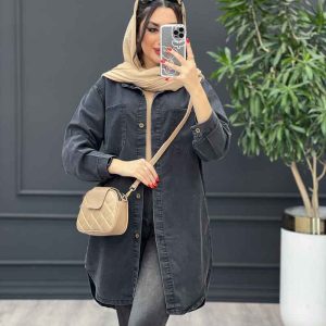 مانتو جین کاغذی دو جیب