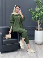 مانتو لینن زیتونی