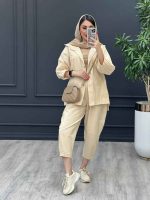 خرید اینترنتی مانتو کرم