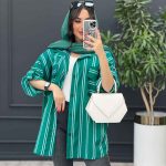 مانتو پانچ راه راه دو خط