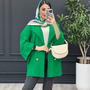 مانتو لینن پشت کش چهار دکمه