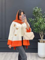 مانتو لینن ترکیبی طرح پروانه
