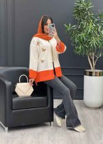 مانتو لینن ترکیبی طرح پروانه