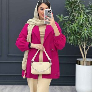 مانتو لینن جیب کج پشت پاگن کد 3033