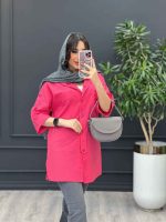 استایل با مانتو سرخابی