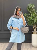 اتسایل با مانتو آبی