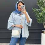 مانتو شومیزی ریش دار جیب دکمه