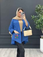 مانتو داکرون جیب گلدوزی بغل چاک